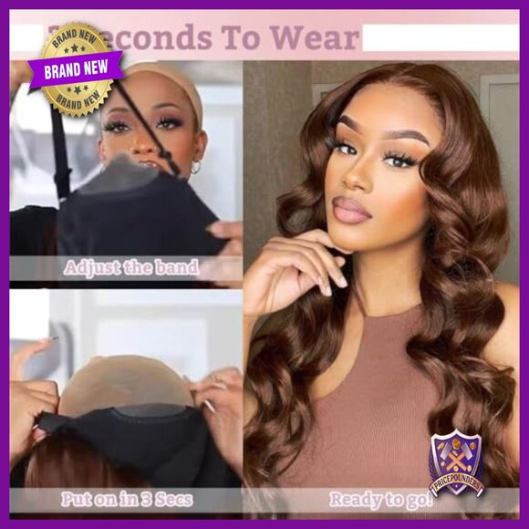 30 Inch Human Hair Lace Front Wig Body Wave Pre Plucked Glueless main image 5